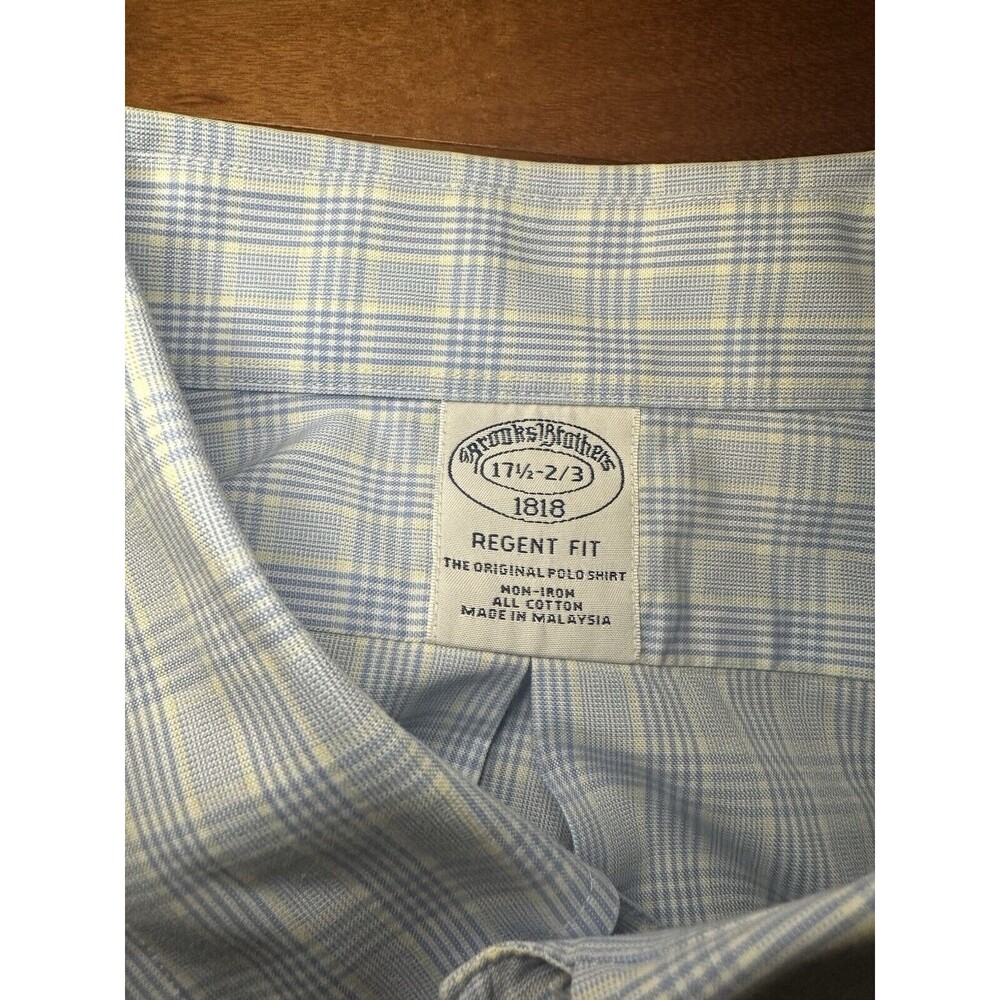 BROOKS BROTHERS Regent Non Iron Light Blue Dress Shirt 17.5 -2/3